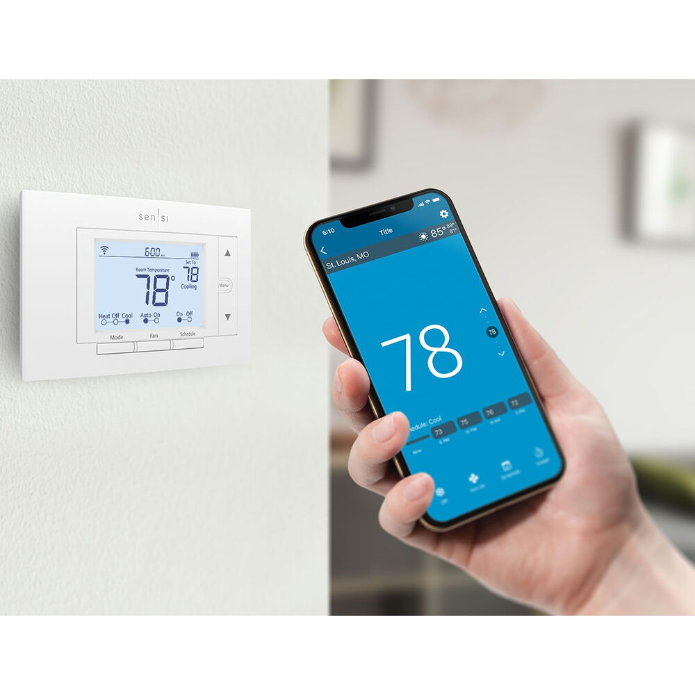 Sensi Built In WiFi Heating and Cooling Push Buttons Smart-Enabled Thermostat - Thumbnail 2